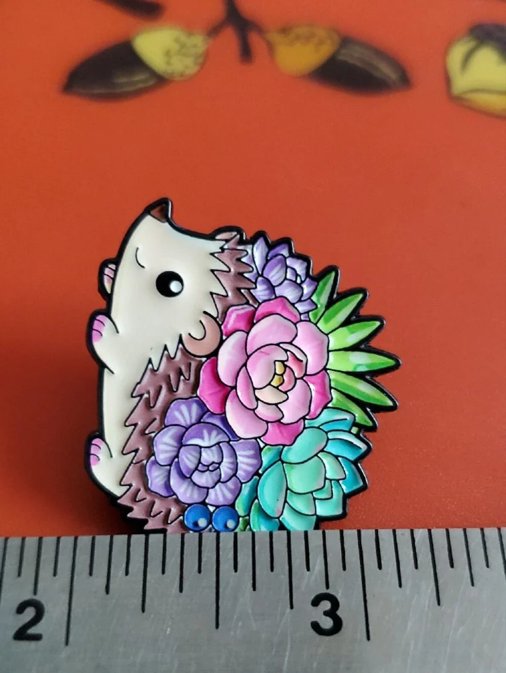 Succulent Hedgehog Enamel Pin - Colorful Pastel Design